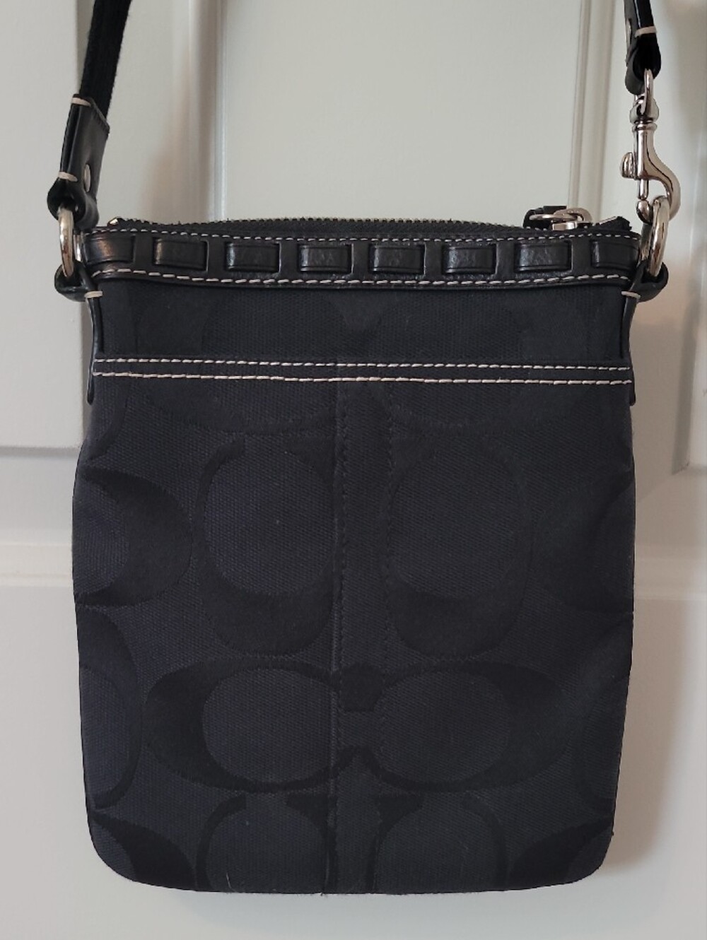 Coach Hampton Signature Stripe-Python Trim Swingpack/Crossbody Y2K - Picture 3 of 7